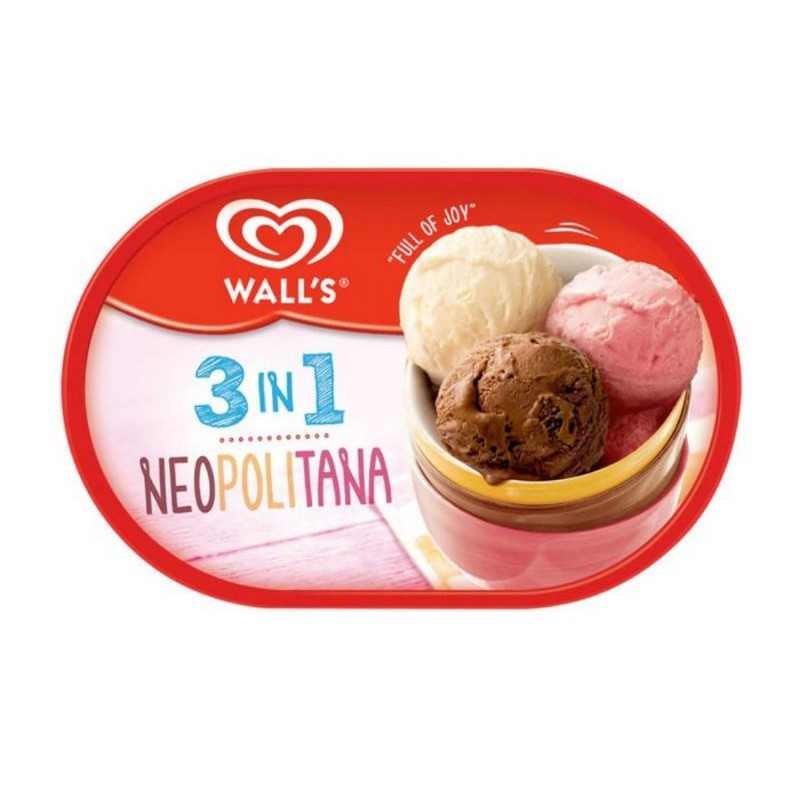 Jual Promo ICE CREAM / Es Krim WALLS EXTRA CREAMY NEOPOLITANA 3 in 1