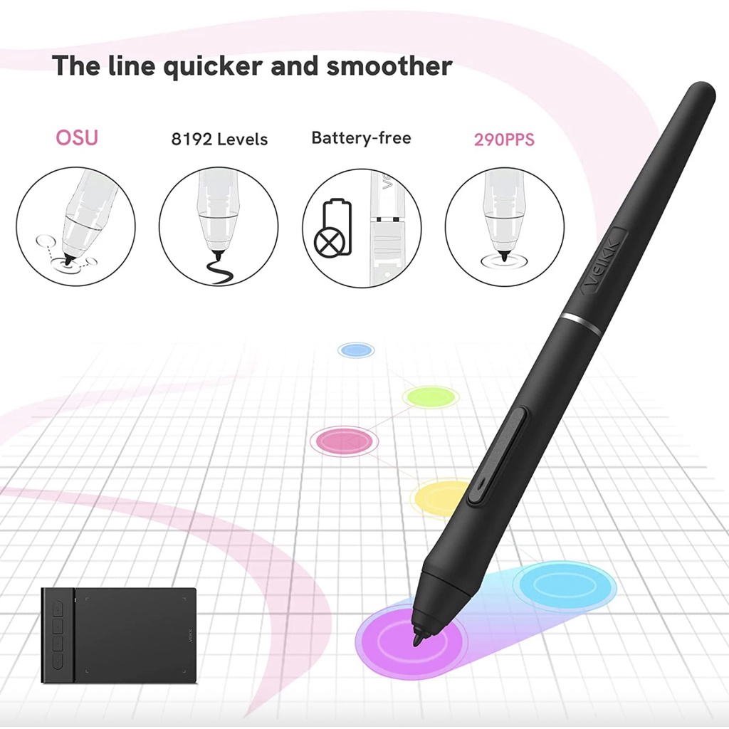 VEIKK VK430 Digital Graphic Drawing Pen Tablet OSU Altr S640 VK640 A30 A50