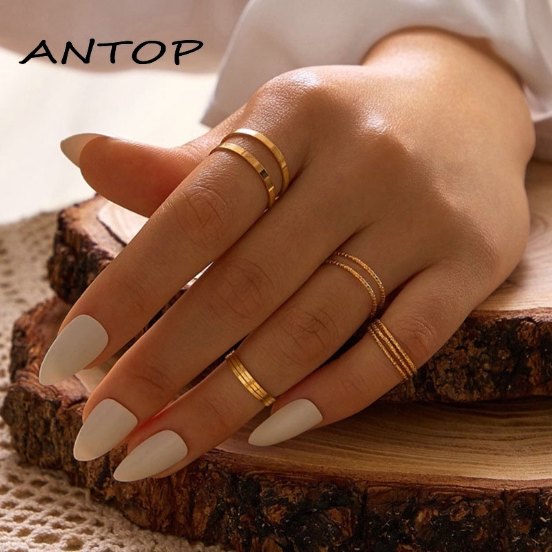 10 Pcs/set Korea In Paduan Minimalis Cincin Wanita Fashion Perhiasan Hadiah ANTOP