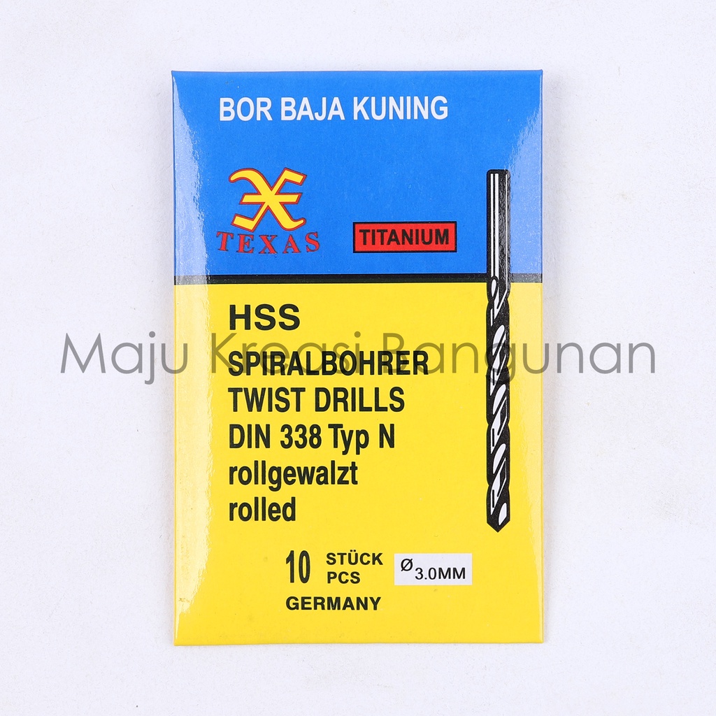 Mata Bor Besi Baja Kuning 3mm 3 mm Kuningan Twist Drill Titanium