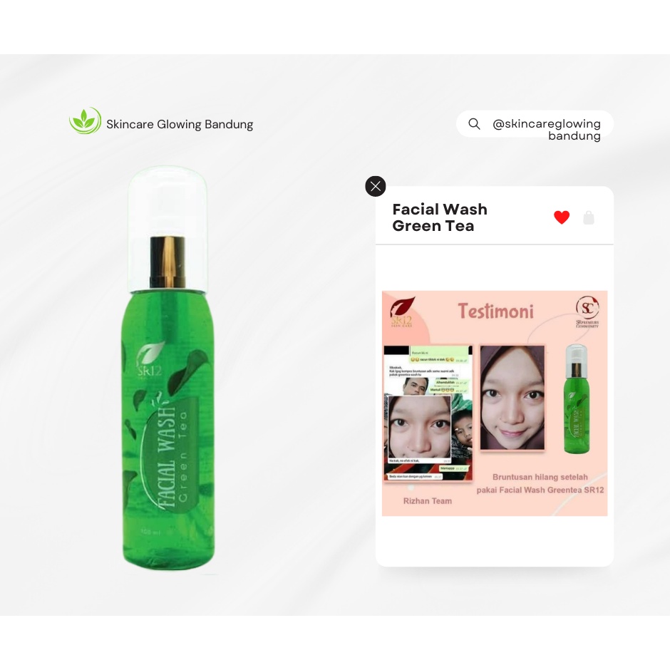 Facial Wash Green Tea 100ml Sabun Cuci Muka Face Wash Pembersih Pencuci Muka Cleanser Pembersih wajah Sabun Muka Pria