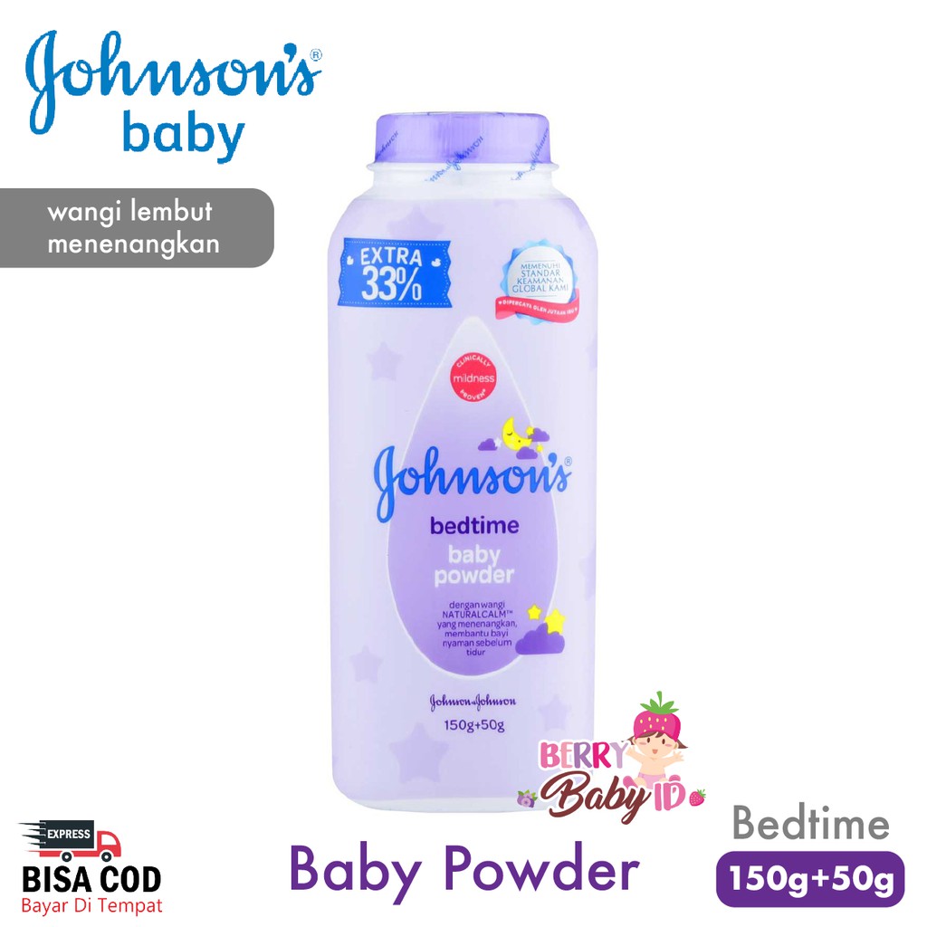 Johnson's Baby Powder Bedtime Bedak Tabur Bayi Anak Johnsons Berry Mart