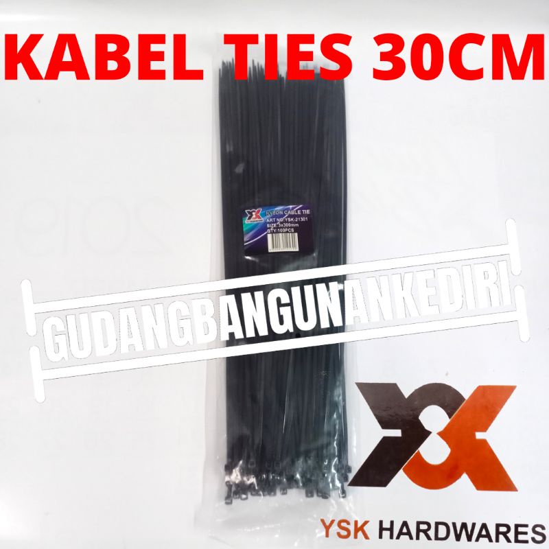 kabel ties hitam 30cm ysk 30 cm