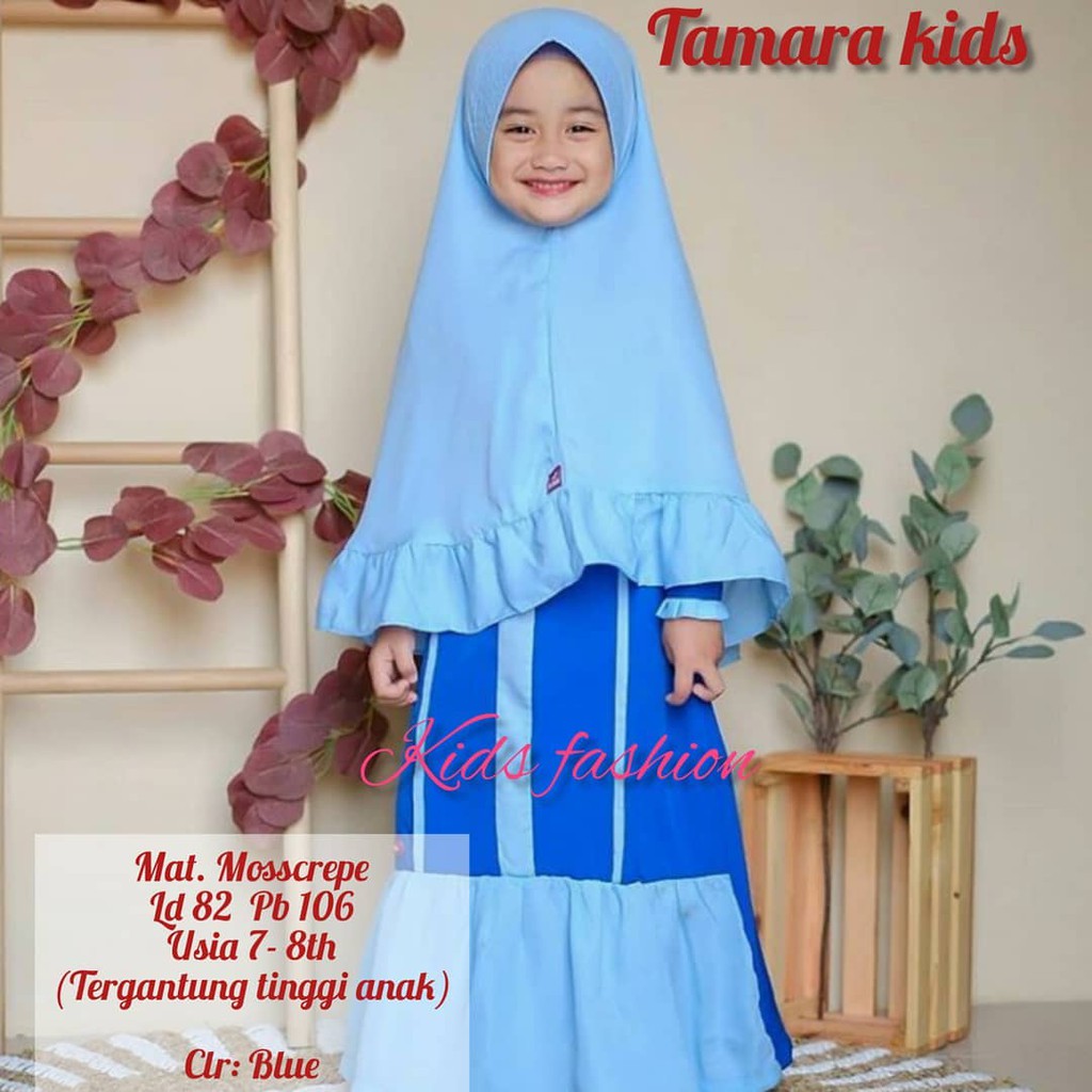 TAMARA SYARI KIDS BO 7-8 TAHUN Kain MOSSCRAPE Gamis Anak Perempuan Dress Anak Murah Gamis Anak Model