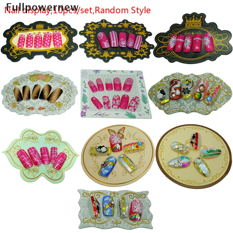 (FULL) 10pcs Papan Display Kuku Palsu Untuk Nail Art