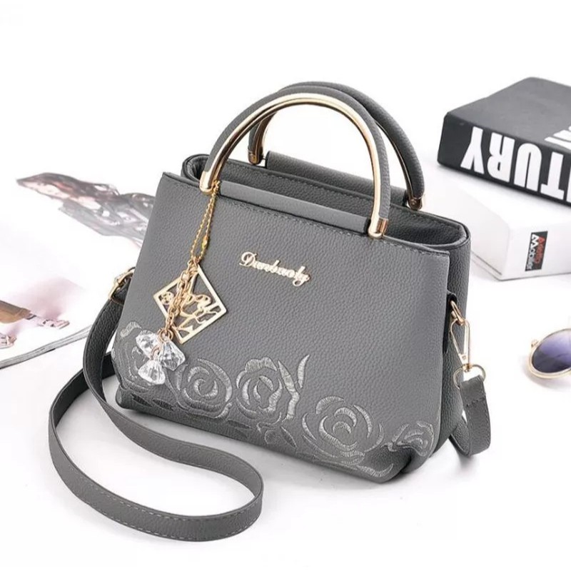 Rzea-Tas selempang wanita&jinjing;Tas motif bunga/Tas Batam murah'2 ruang-Tas pesta,Tas model Korea