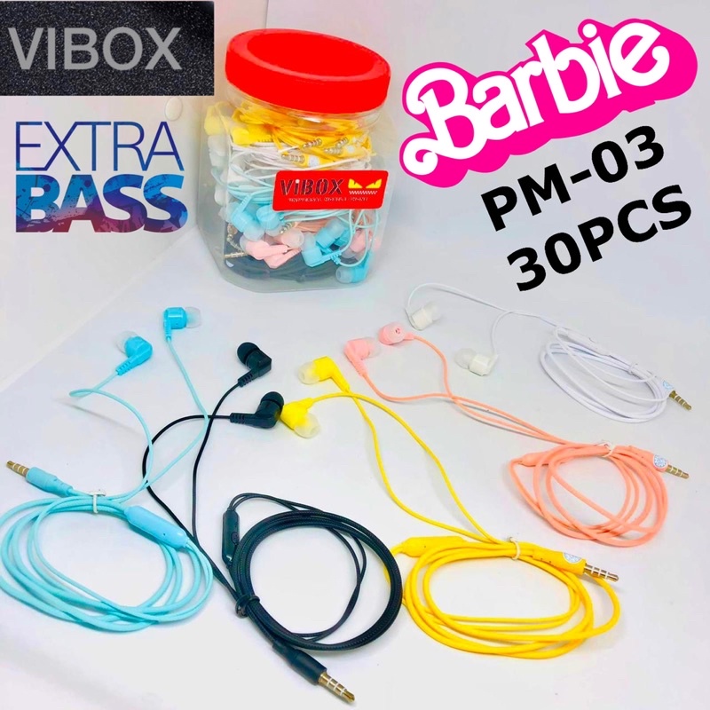 GROSIR~1TOPLES ISI 30PCS HANDSFREE VIBOX PM03 NEW MAKARON COLOUR SOFT CANDY