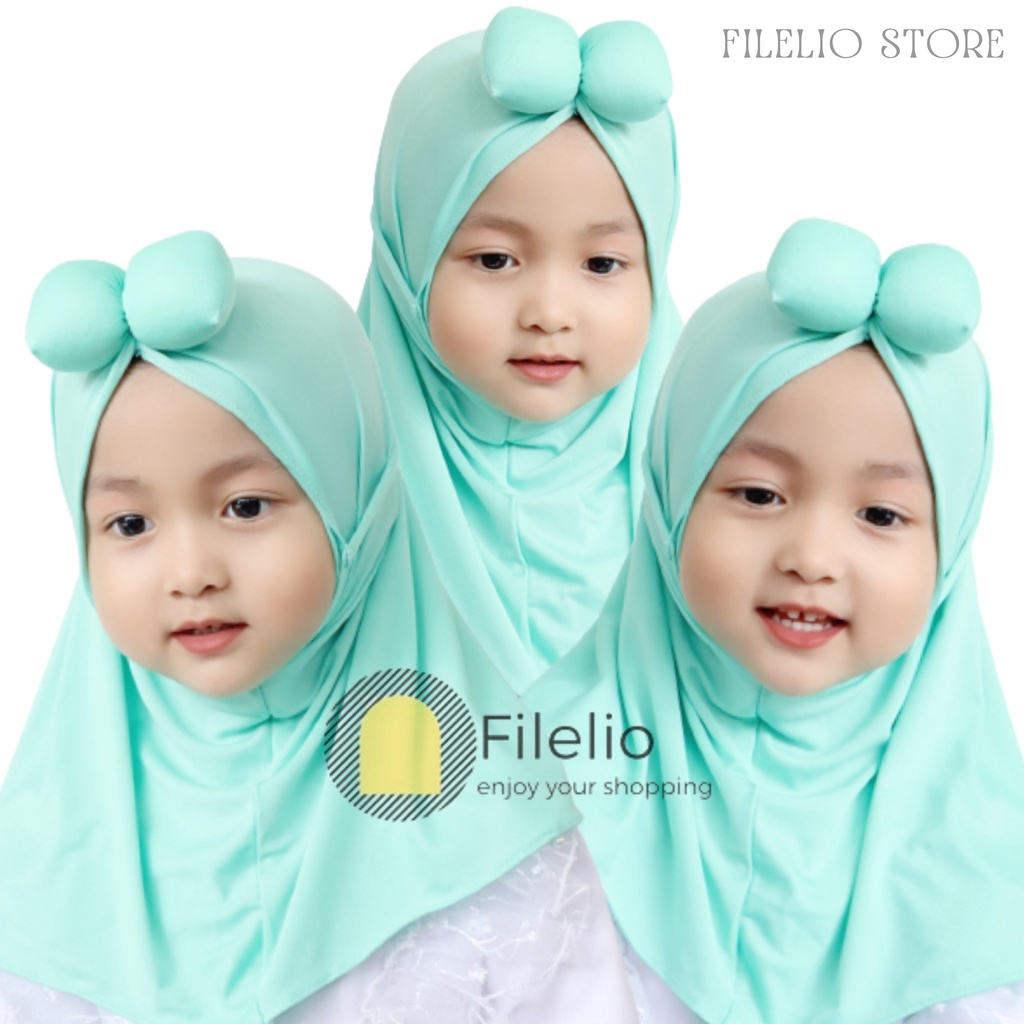 TERMURAH Kerudung Anak Perempan Minie Polos Umur 1-3 Tahun Khimar Anak Kecil Lucu Murah Premium