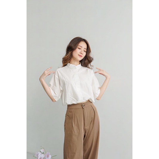 MISO BASIC PREMIUM TOP KOREA - KEMEJA &amp; BLOUSE ATASAN WANITA KANTORAN - STYLE KANTOR WANITA - HADIAH / KADO ULTAH UNTUK CEWEK