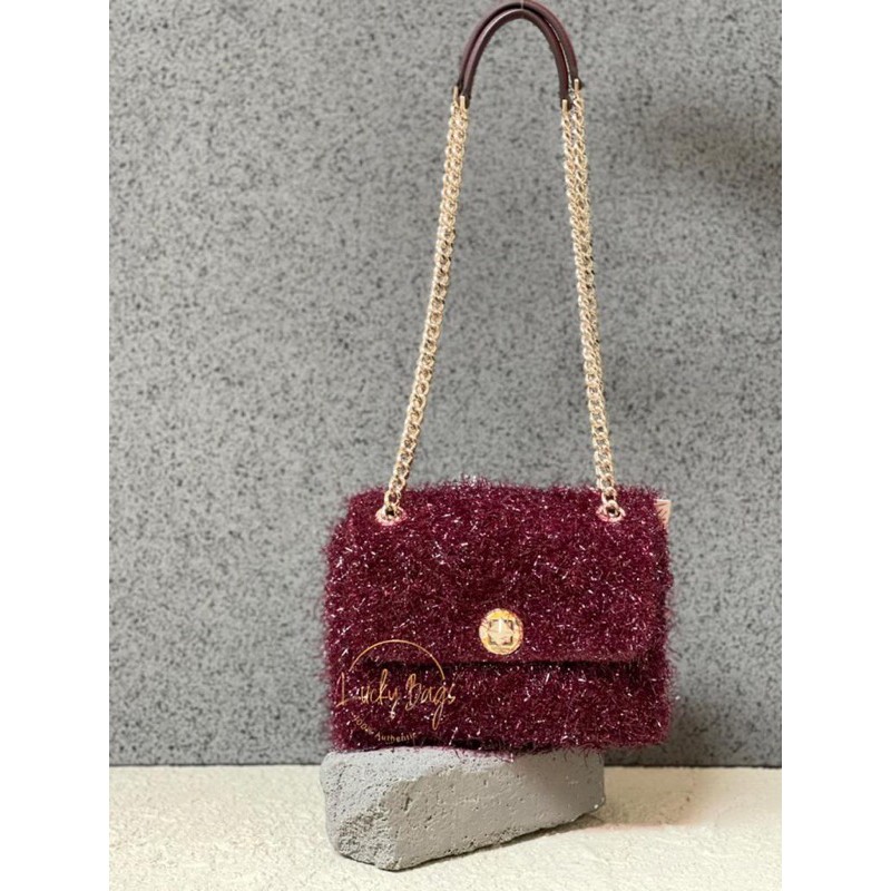 Tas KS Original/kate spade natalia small flap crossbody tinsel cherry wood