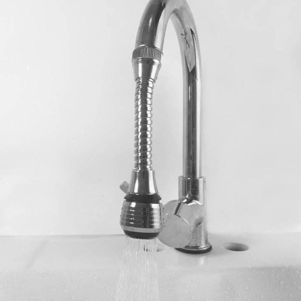 Filter Keran Air Aerator Water Saving Tap 360 Rotatable 15 cm - Silver