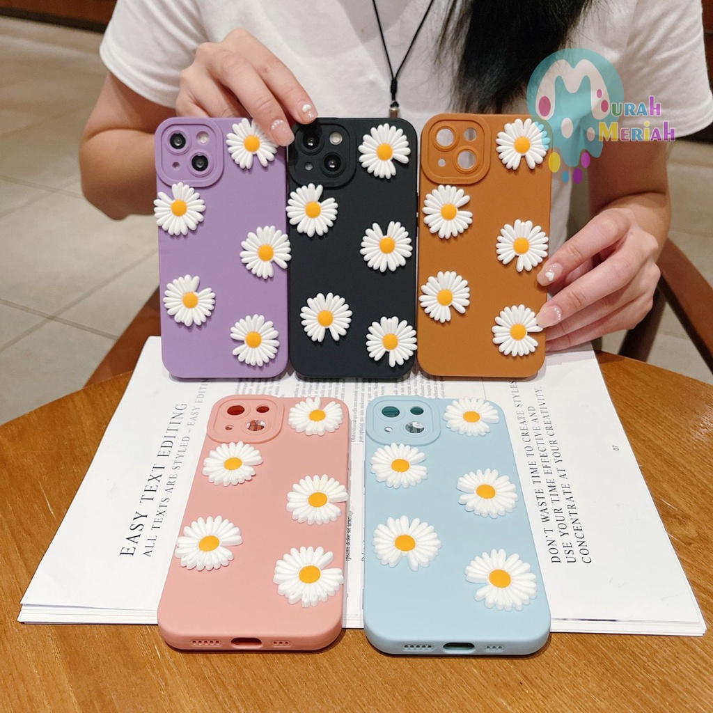 SOFTCASE PROCAMERA BUNGA DAISY 3D REDMI 6 6A 8 9 9T 9A 9C MM5844