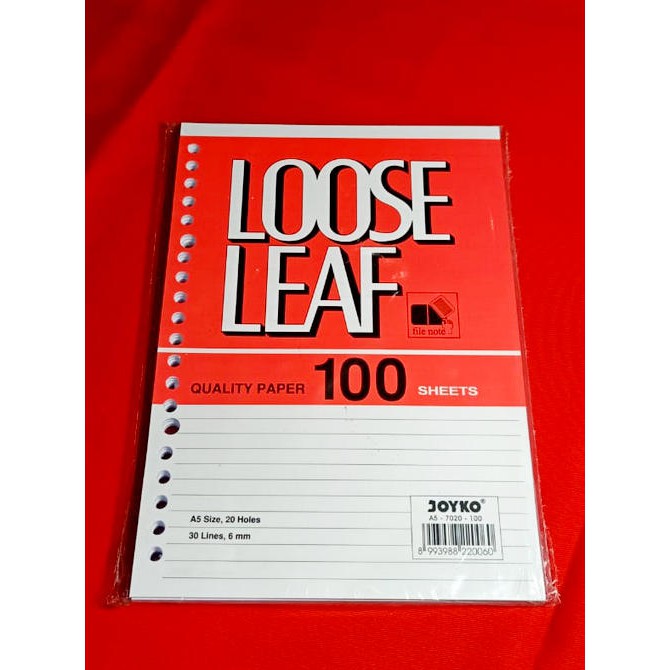 

Joyko Loose Leaf A5-7020 (100 S) - 100 Lembar