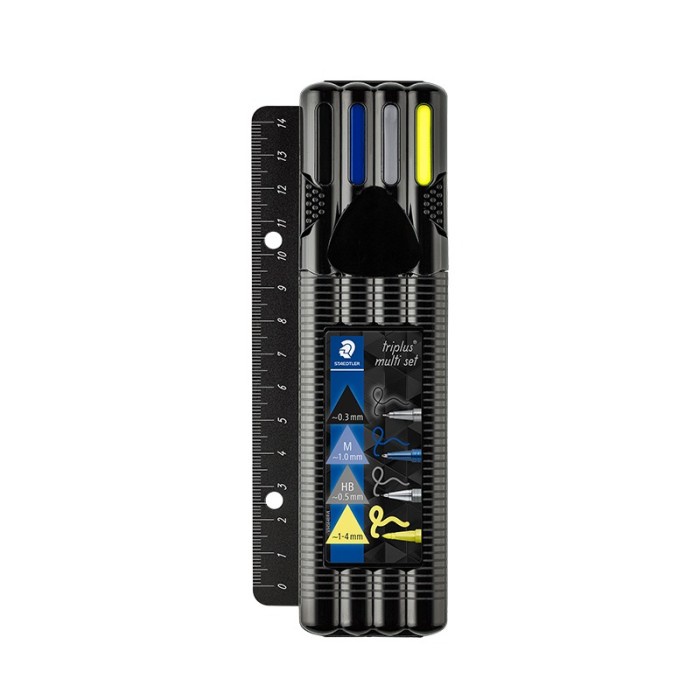 

tulis-alat-paket- staedtler triplus office mobile set - 4pcs in black box -paket-alat-tulis.