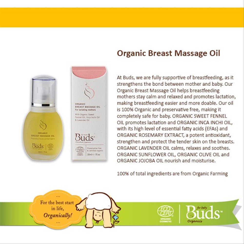 Buds for Mom Organic - Breast Massage Oil 30ml