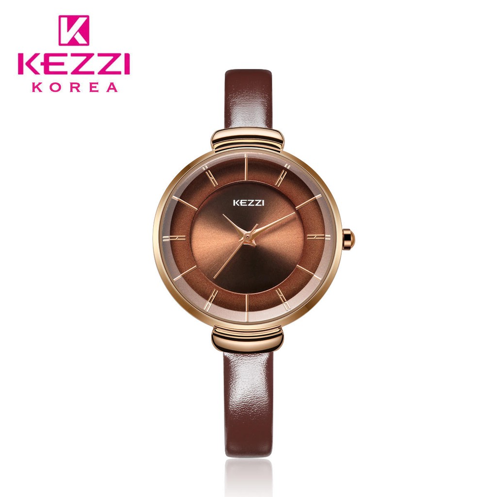 Kezzi Korea 1924 Cokelat - Jam Tangan Fashion Wanita - Model Analog