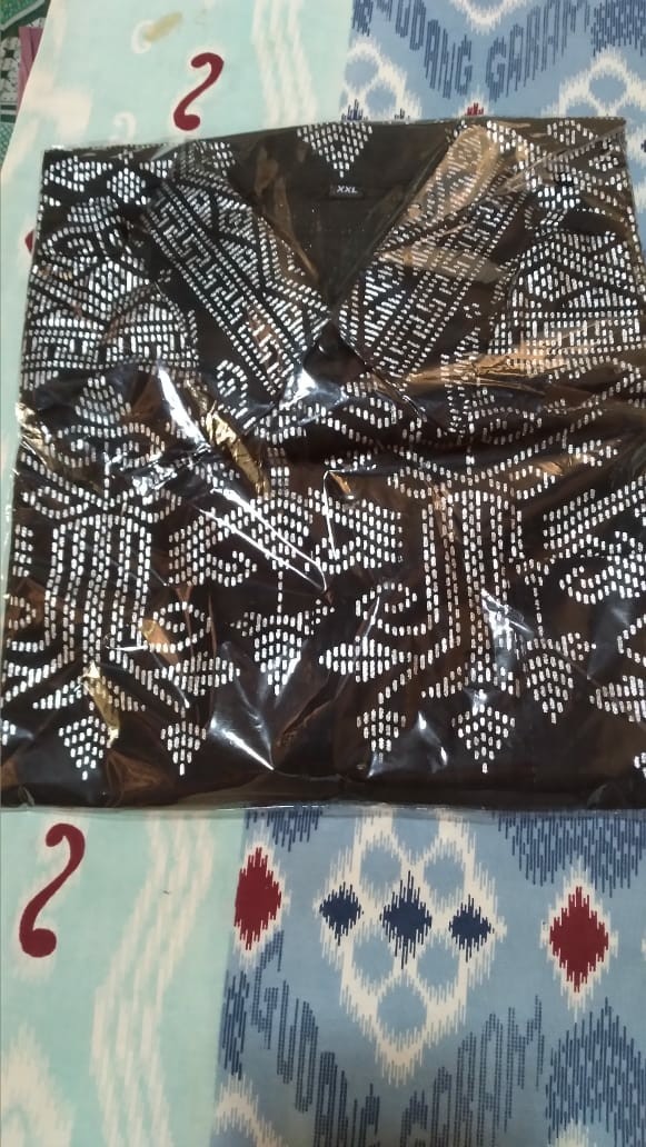 Batik Anak Size Terlengkap! Nivana Batik - Prada Emas  Anak Bakung Kembang Gede Kemeja Anak