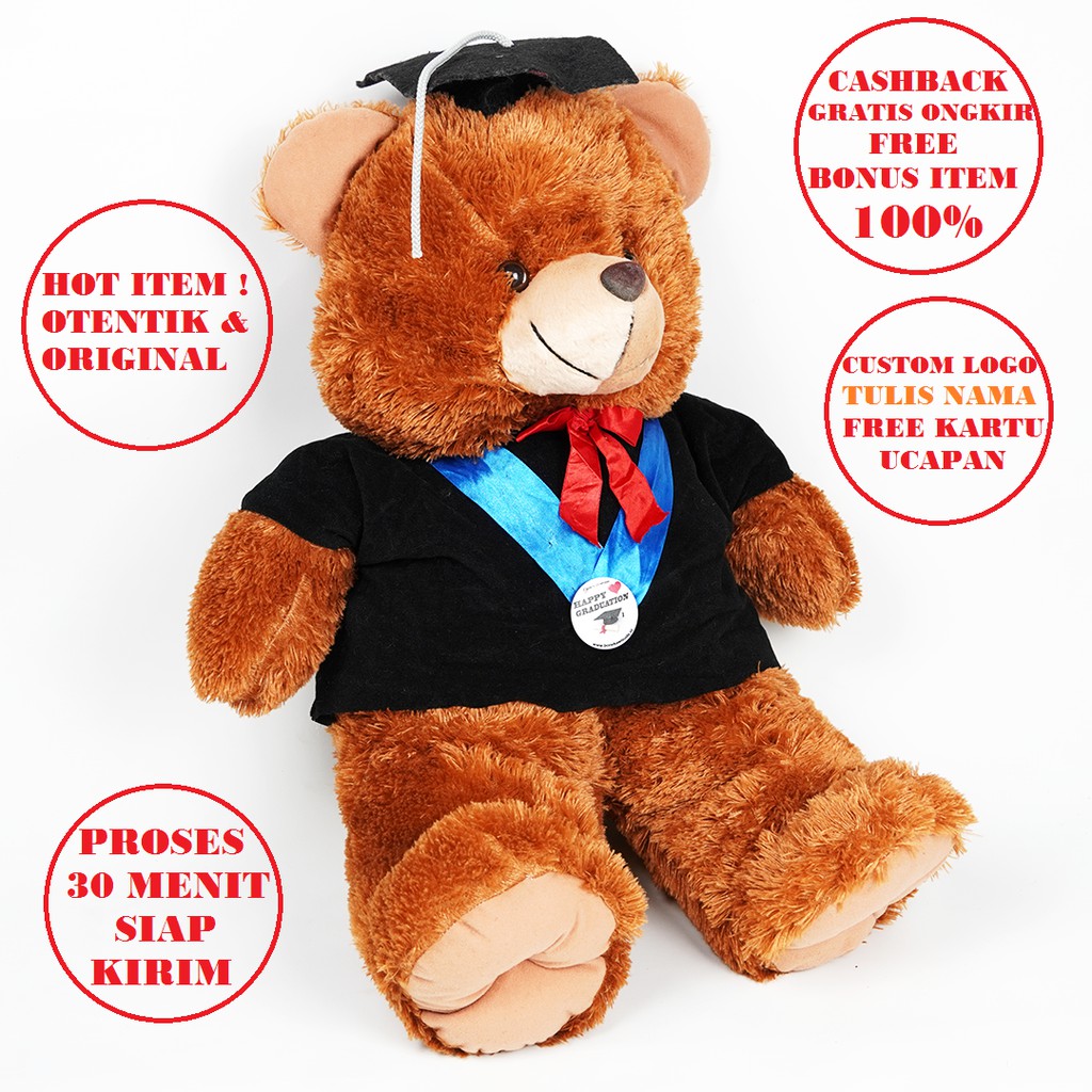 boneka wisuda jumbo paket hemat FREE NAMA+LOGO KAMPUS