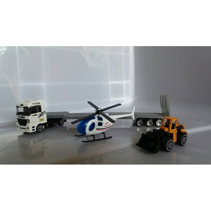mainan mobil truck helicopter traktor kontainer alat berat miniatur