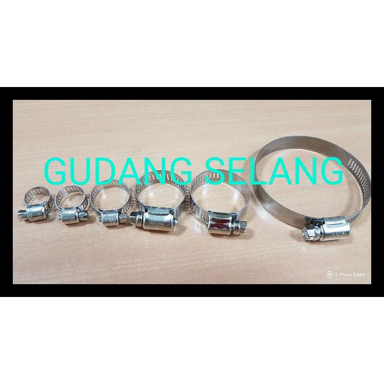 Hose Clamp Size 1 2 5 8 7 16mm Klem Selang Kran Air Ledeng Air Kode 1107 Shopee Indonesia