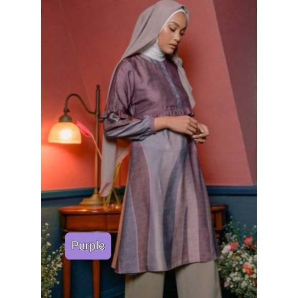 60. Preloved Delia Tunik Muda Official in Maroon size L bukan Preloved Heaven lights zytadelia vanil