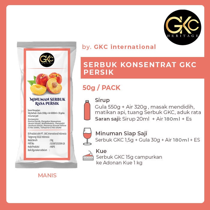 

Bubuk Sirup GKC "Rasa Persik" 50g