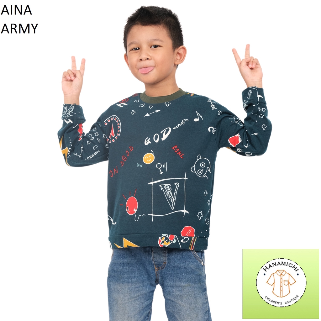 Hanamichi AINA Sweater Anak Lengan Panjang Full Print