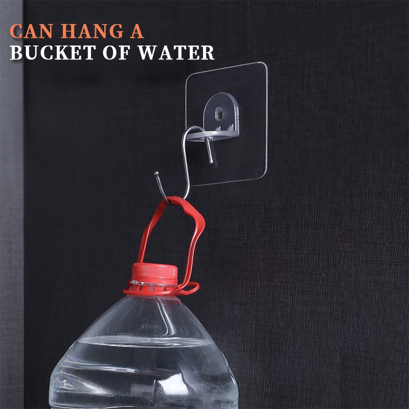 Self-adhesive Wall Hanging Hook Free Punch Sticker Transparan Hiasan Dinding Rumah Tangga Hook-Won