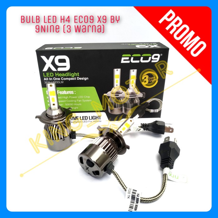 Bulb LED H4 Hi Low ECO9/ECO 9 X9 by 9Nine/9 Nine (3 Warna)