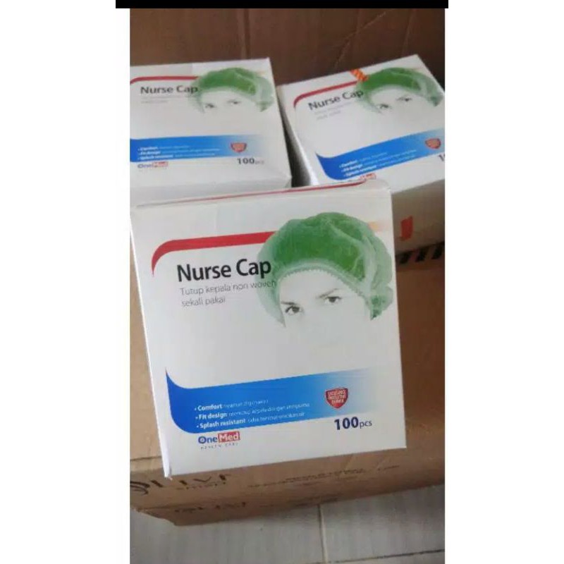 Nurse Cup / Topi Perawat Onemed Original warna Biru ecer isi 25