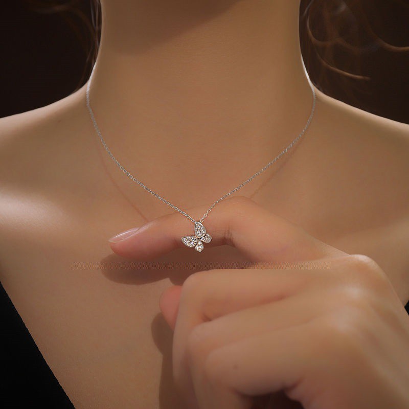 Kalung ANTI ALERGI Rantai Liontin Silver Ekor Ikan Mermaid Kupu Moon Gaya Korea Fashion Wanita S925 Women Necklace