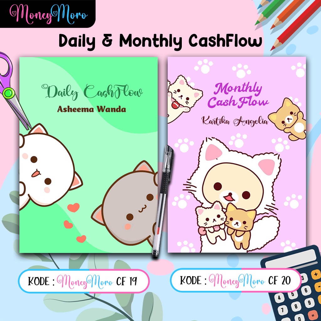 

MoneyMoro 19-20 Buku Catatan CashFlow / Financial Planner / Daily CashFlow / Monthly CashFlow