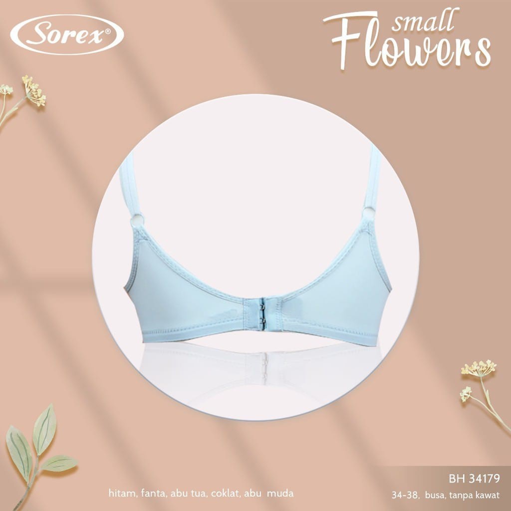 gos Sorex Bra Busa Tanpa Kawat Kait 2 Setara Cup B Bunga Small Flowers Harian BH 34179