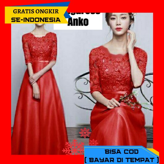Nagina Dress 10 Look Nagita Dress Pesta Dress Kondangan Brukat Velvet  Longdress Pesta Anko  3Ukuran