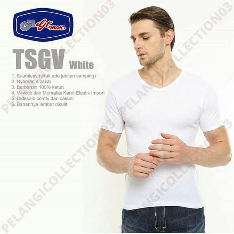 Oblong Pria GT MAN V Neck TSGV PUTIH