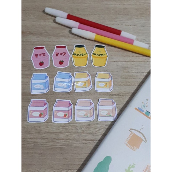 

Sticker susu mix|Stiker susu lucu jurnal deco laptop
