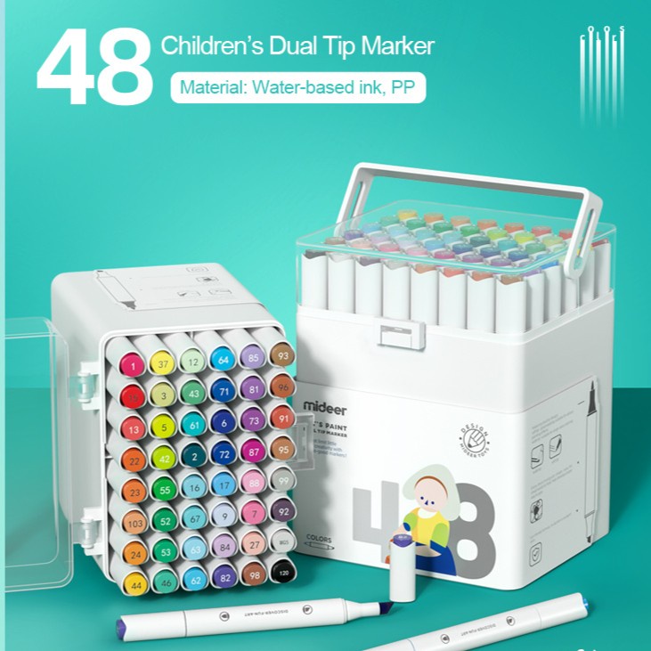 

Mideer DUAL TIP MARKER 48 Colors Spidol Mewarnai Anak Colors Warna Warni Mudah dihapus Mainan Edukasi Anak Alat Tulis Warna Anak