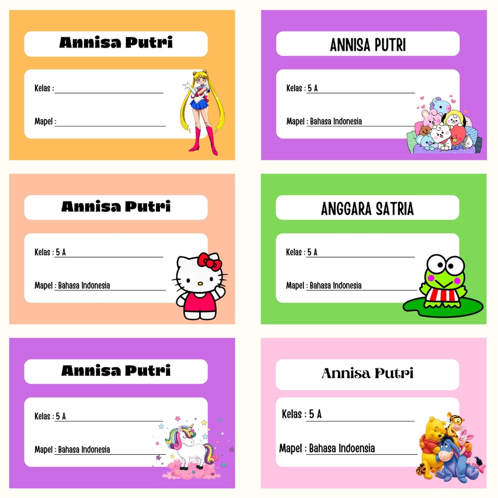 

Sticker Stiker Label Nama Untuk Buku Tulis Custom Nama Anak Perempuan