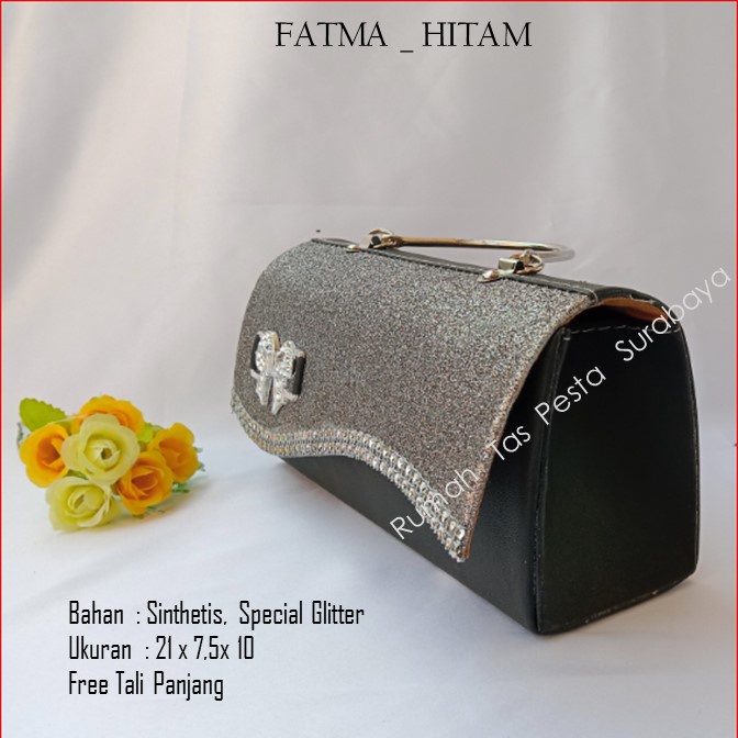 Tas Imut,Tas Kondangan,Tas Gliter,FATMA _ HITAM