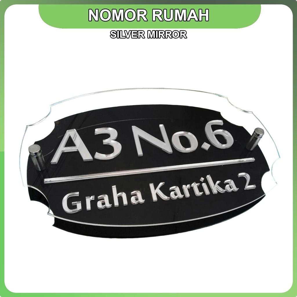 

Nomor Rumah 30x20cm 3 Layer GOLD - SILVER Mirror Bahan Acrylic/Akrilik