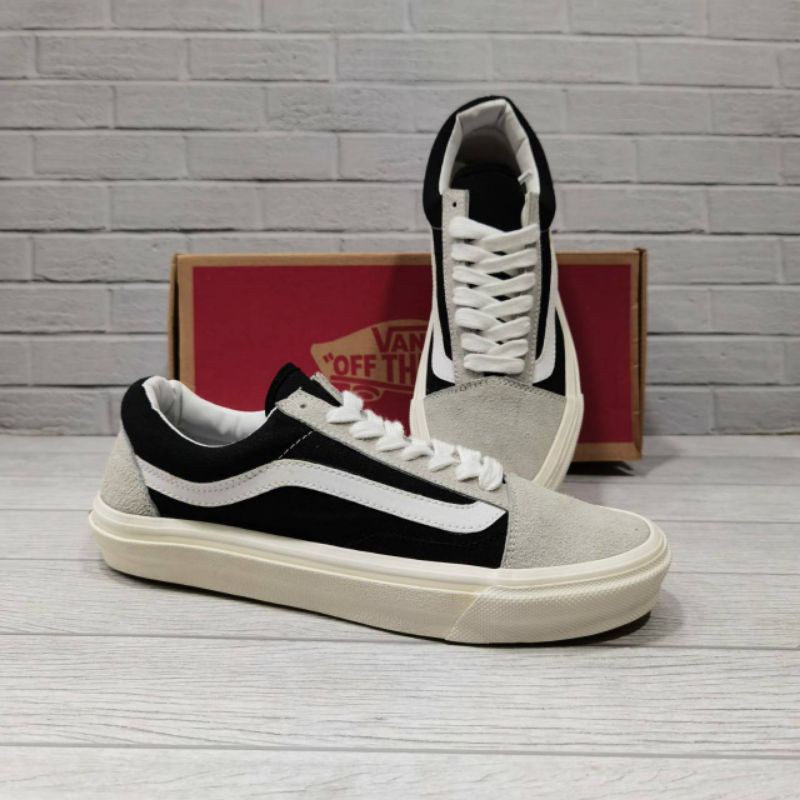 Sepatu Sneakers Laki Laki Pria Vans Old Skool ORIGINAL  abu hitam putihwaffle