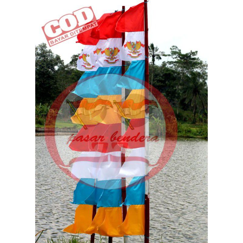 Benduera Umbul Umbul Meurah Putih / Bendera Umbul Umbul Warna Warni / Umbul Umbul Zig Zag / Bendera Merah Putih 17 Agustus