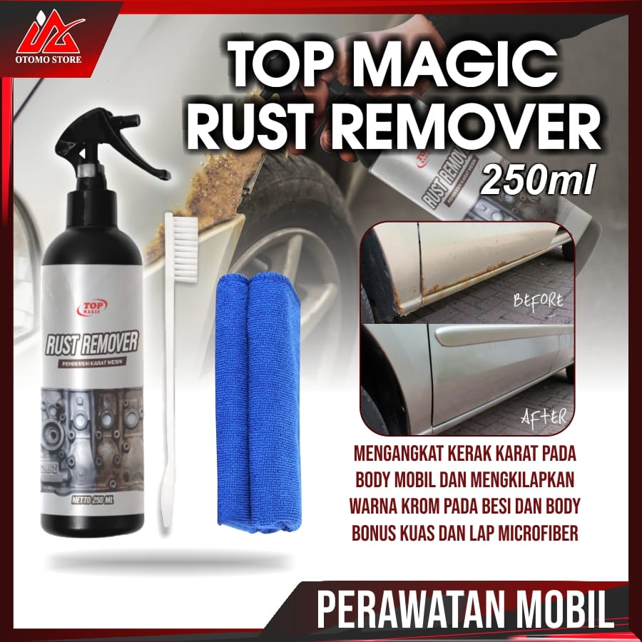 Penghilang Karat Motor Besi Top Rust Remover 250ml Pembersih Karat Mesin Motor Cairang Penghilang Karat Mobil Motor Pembersih Mesin Motor Dan Karat Besi Knalpot Mesin Baut Stang Spion Standar