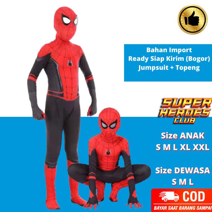 [COD] Kostum Superhero Anak Spiderman Baju Costume Cosplay Spider Impor KOMPLIT Kode 1420