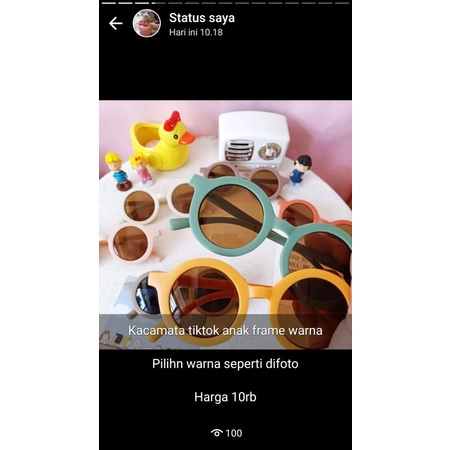 Kacamata tiktok anak frame warna