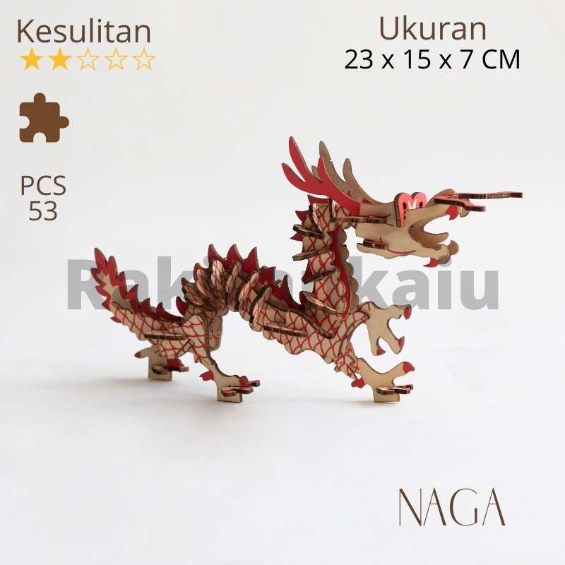 Puzzle Edukasi Rakitan Kaiu model naga