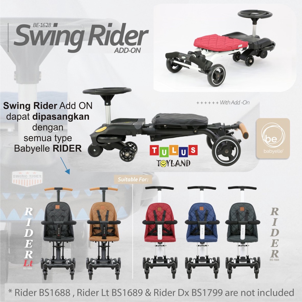 Babyelle Swing Rider Add On twister car aksesoris Stroller Baby Elle roda kemudi mobil mobilan stroller rider