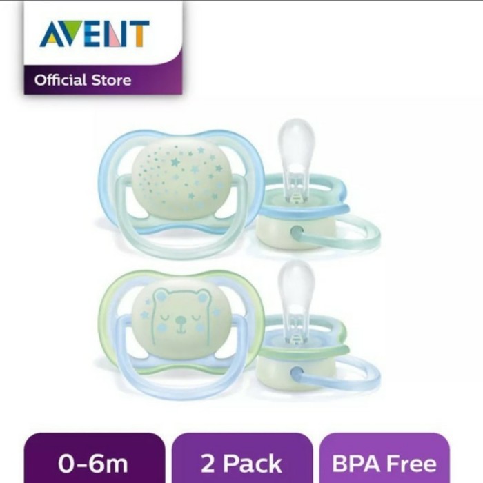 PHILIPS AVENT Ultra Air Night Pacifier 2pcs Empeng Bayi AVENT Soother