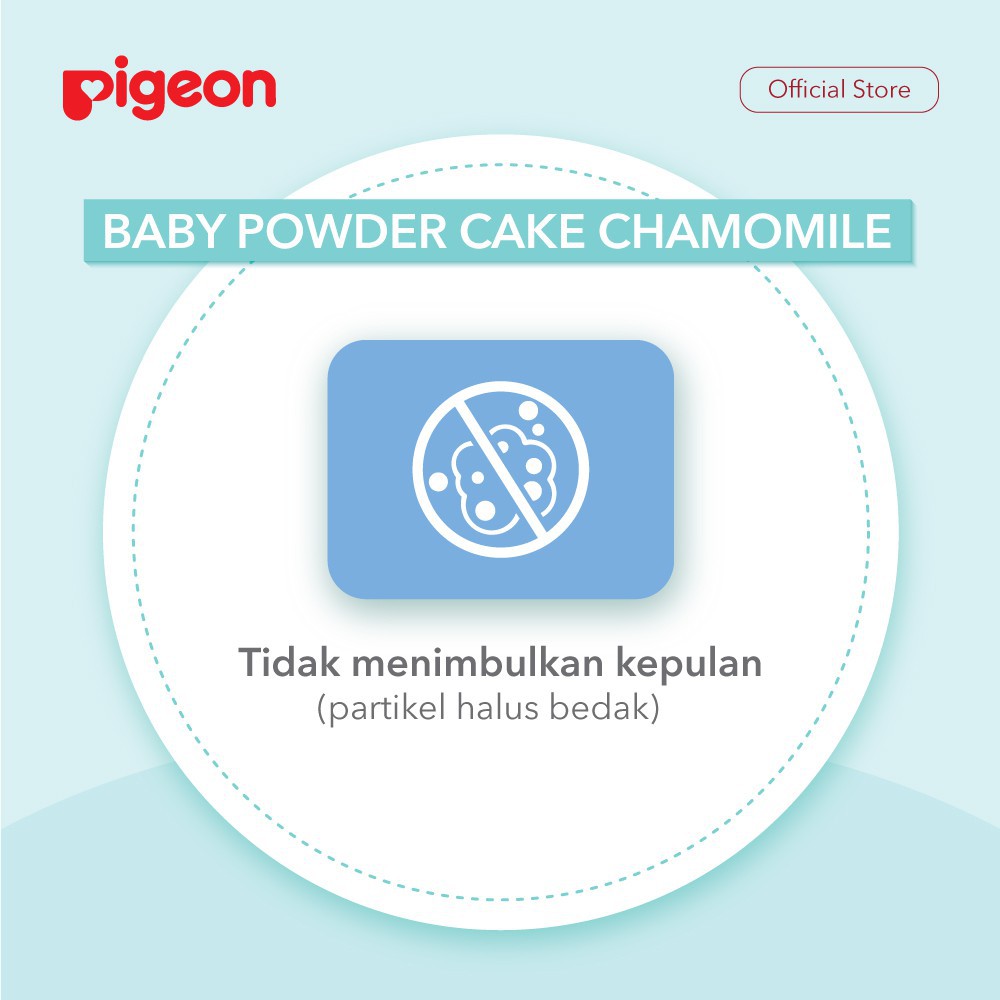 PIGEON Bedak Padat Bayi - Baby Compact Powder Cake Chamomile White 45Gr Gram With Case