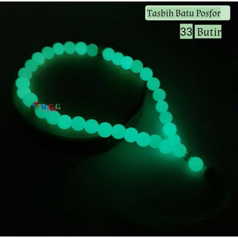 TASBIH BATU FOSFOR 33 BUTIR 8MM ORIGINAL